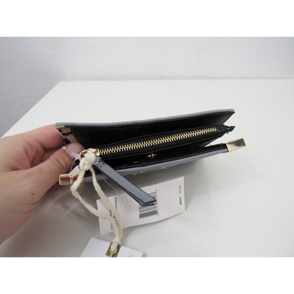 NWT Jessica Simpson Frankie SM Middle Flap Wallet Gray Gold Flint NEW - Picture 4 of 7